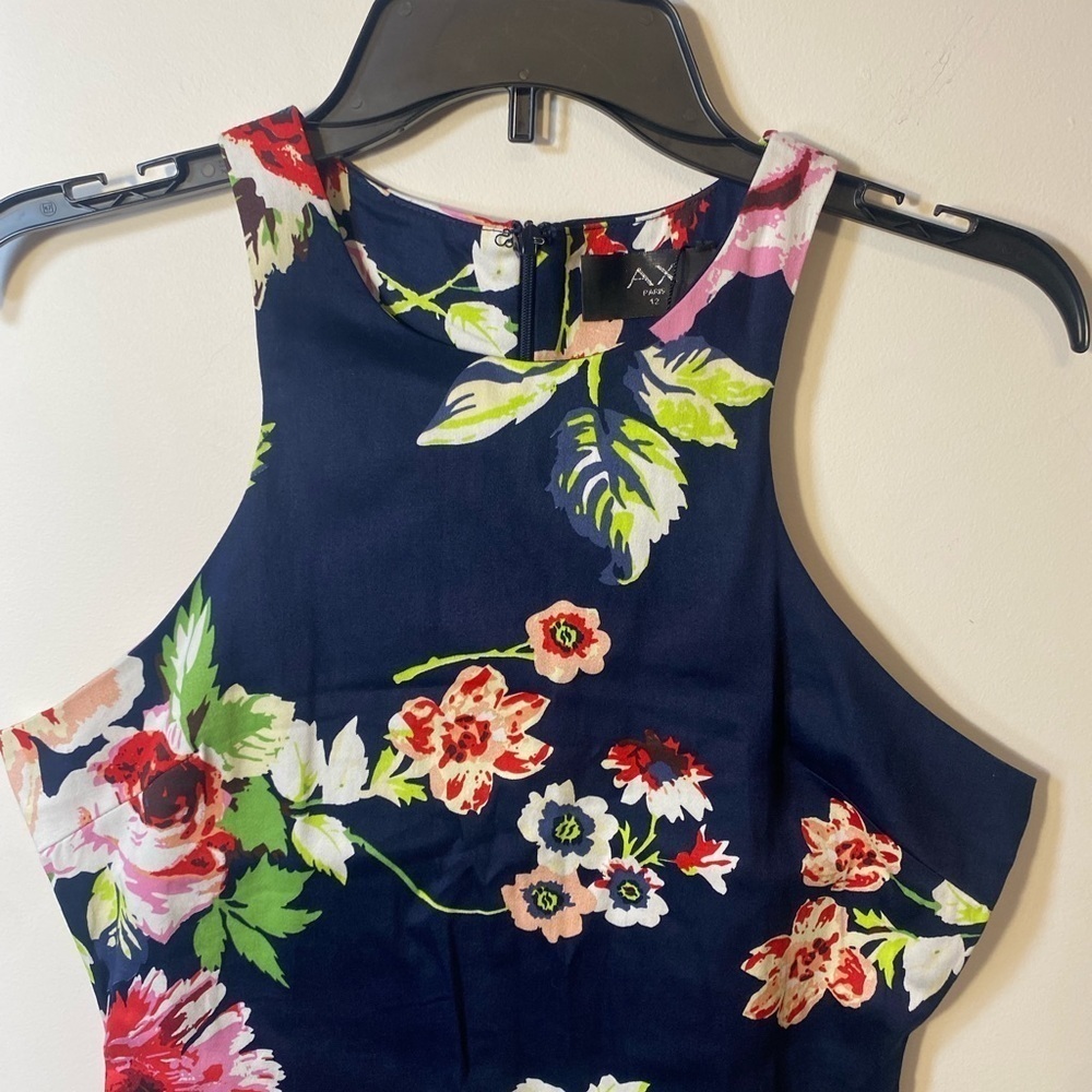 Nwt Ax Paris Floral Blue Sleeveless Dress Size 8 Office Date Night — image 3 of 8